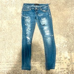 ALMOST Famous Distressed Jeans with Decorative Pockets size 7